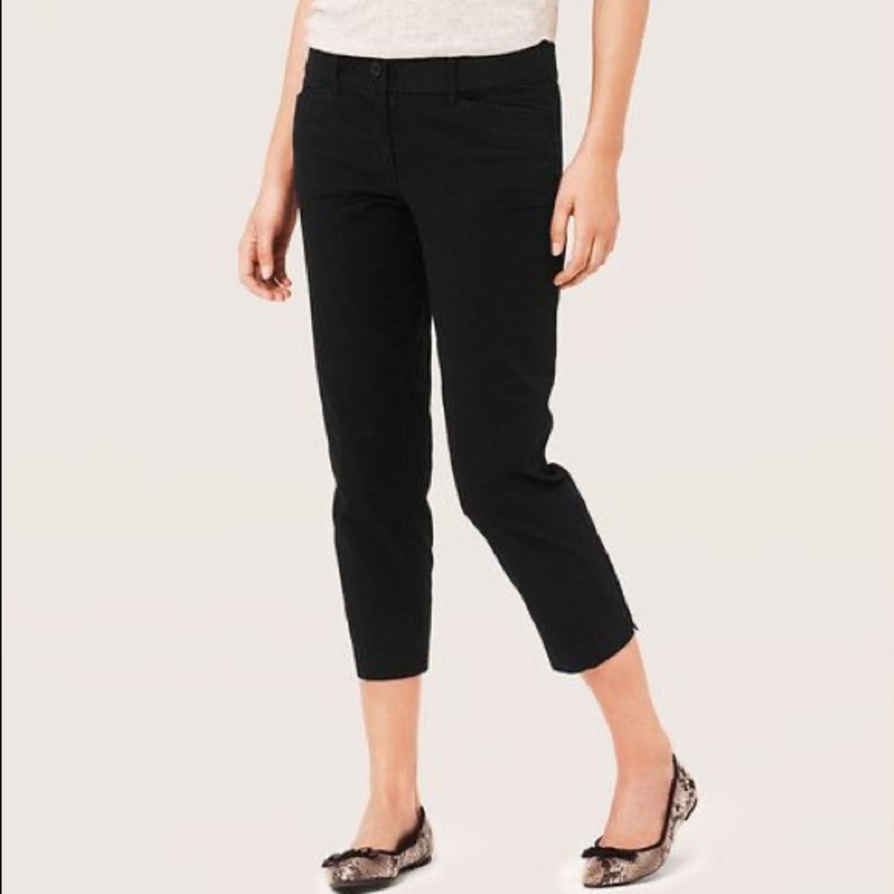 Ann Taylor LOFT Black Crop Petite Stretch Pants